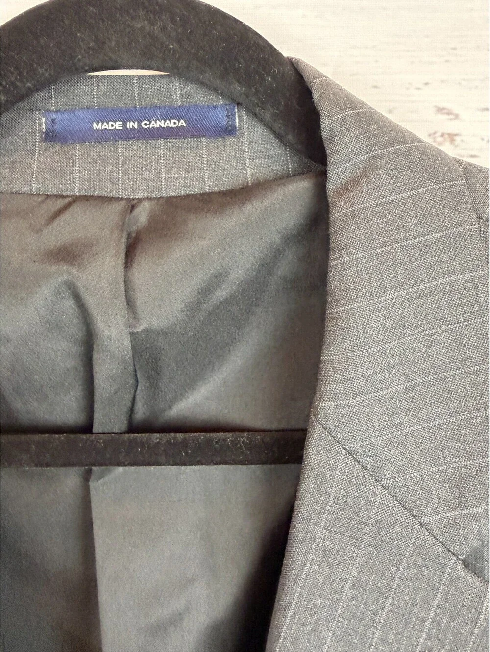 RALPH LAUREN RALPH gray striped wool lycra mens jacket blazer 46R